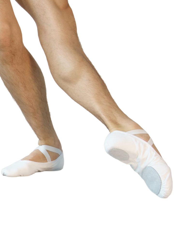 ONLINE EXCLUSIVE - ORZA Pro® 2.0 Men's Split-Sole Canvas Ballet Shoe (White)