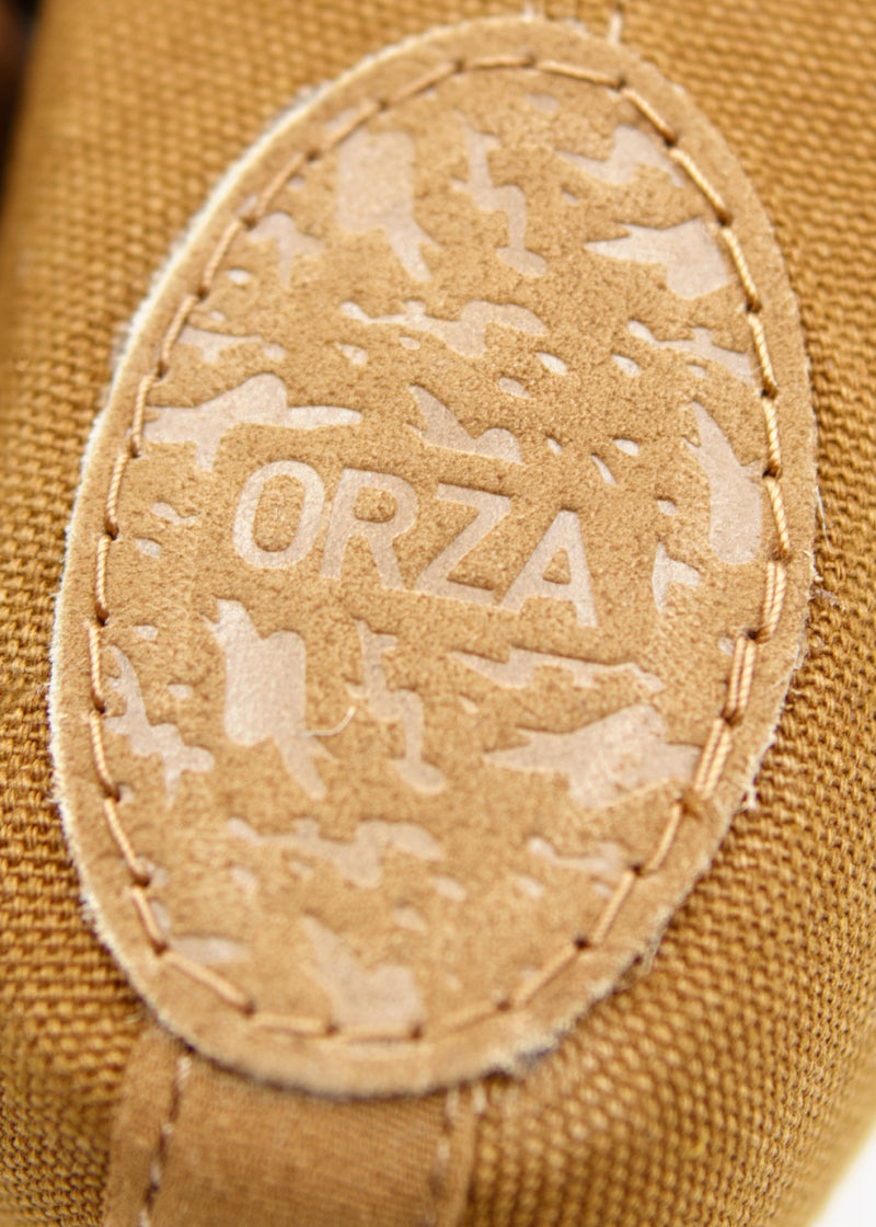 Orza Pro 2.0 Women's Split-Sole Canvas Ballet Shoe in Cocoa medium-dark skin tone color, with innovative shock-asborbing technology
