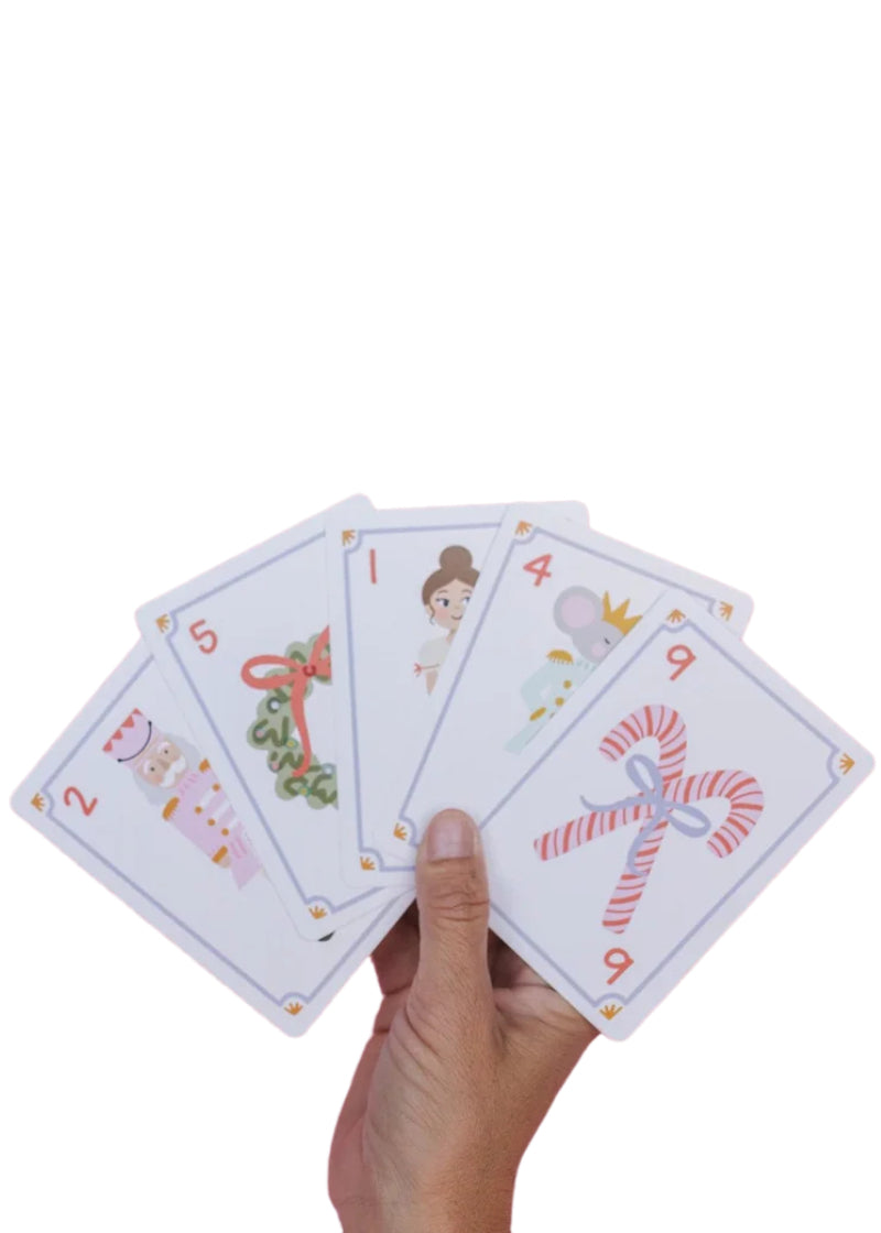 Pippi Post 538783 Nutcracker Go Fish cards with various Christmas and Nutcracker themed matching art sets.