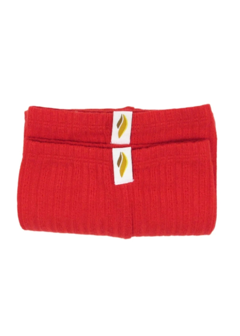 RubiaWear full-length ribbed-knit legwarmers in Poppy bright red
