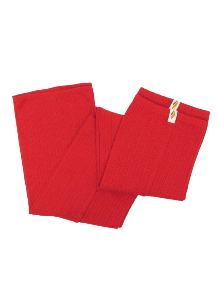 RubiaWear full-length ribbed-knit legwarmers in Poppy bright red