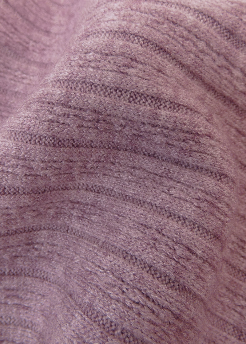 RubiaWear Camelia dusty pink ribbed knit fabric swatch