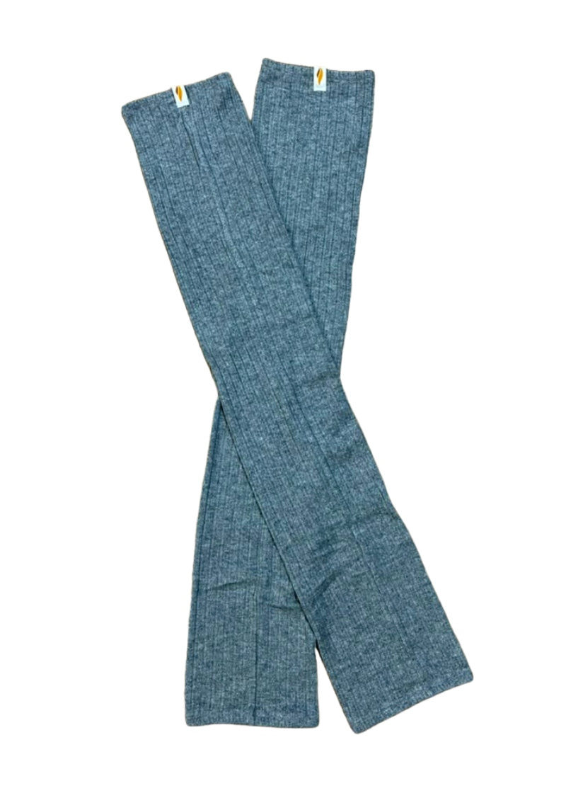 RubiaWear full-length knit legwarmers in Silverleaf