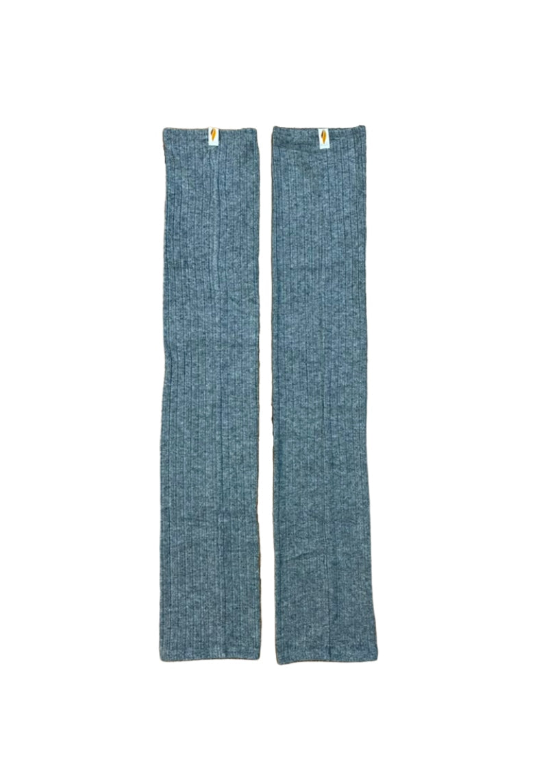 RubiaWear full-length knit legwarmers in Silverleaf