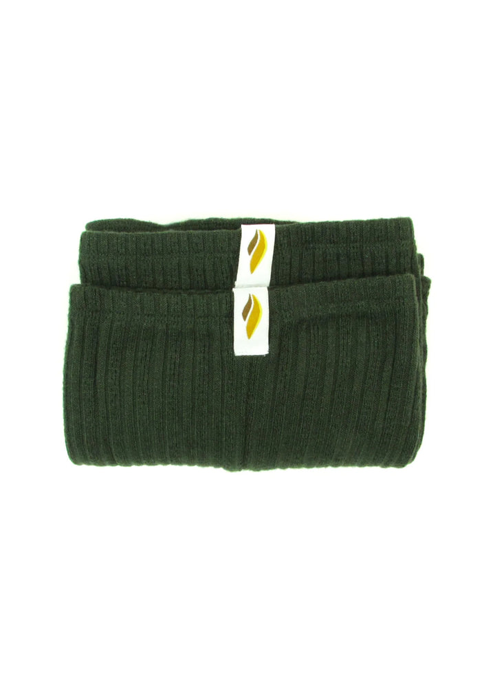 RubiaWear legwarmers in forest green.