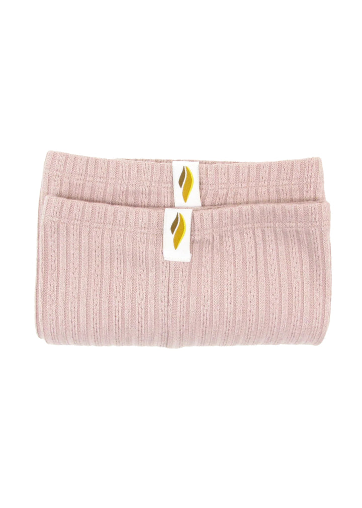 RubiaWear full length legwarmers in light pink.