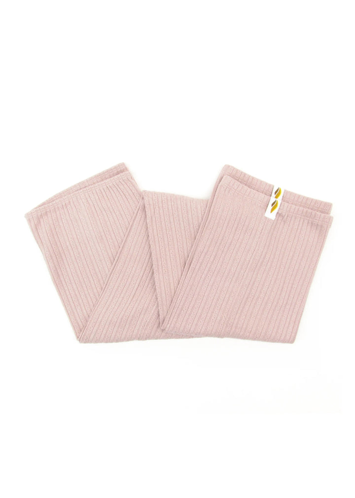 RubiaWear full length legwarmers in light pink.