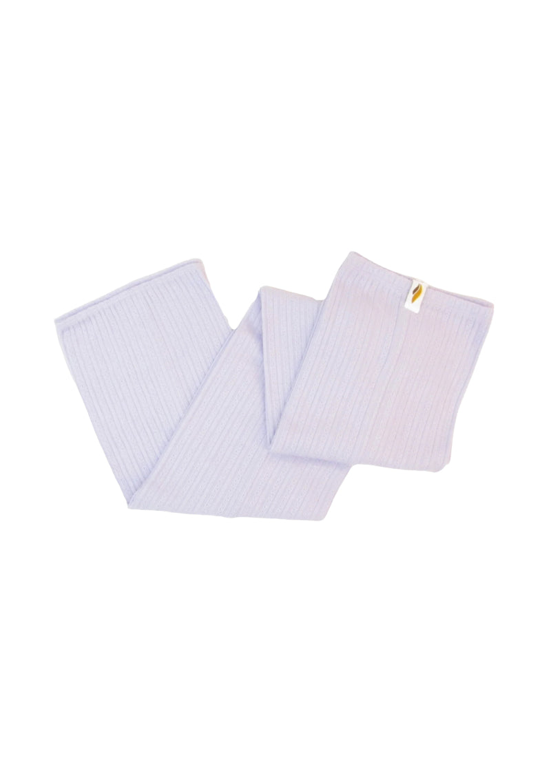 RubiaWear legwarmers in light purple.