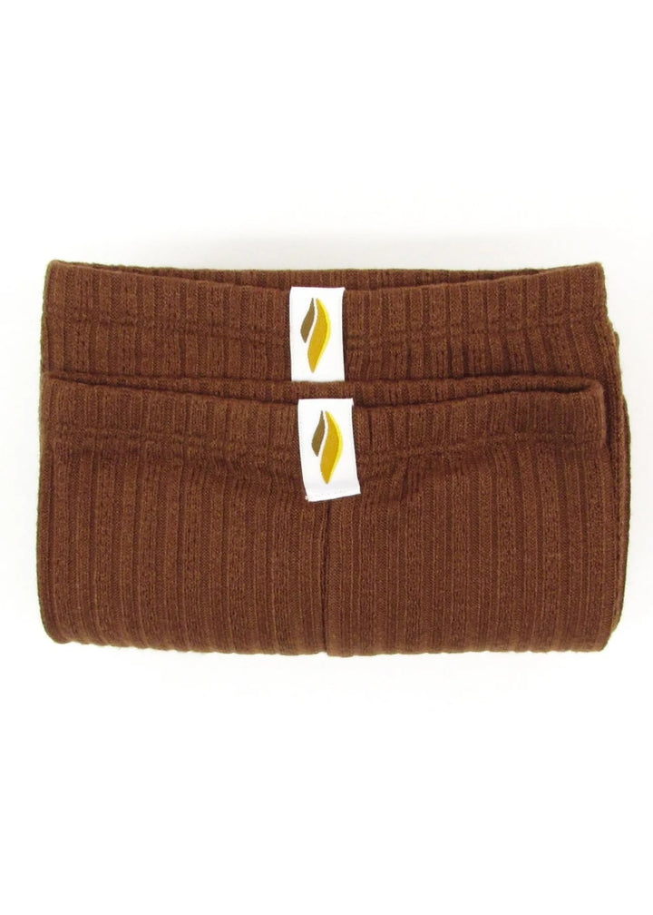 RubiaWear Shorty knit over-the-knee legwarmers in Cinnamon brown