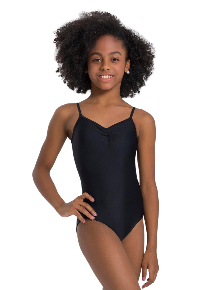 So Danca BY65C Lila black youth camisole leotard with pinch front