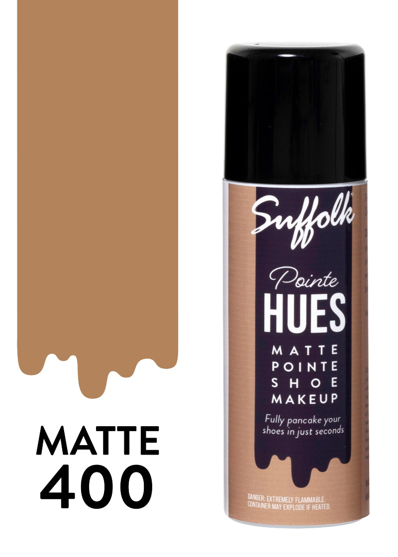 Suffolk 1598 Pointe Hues Matte Pointe Shoe Makeup Pancaking Spray in light caramel brown Matte 400