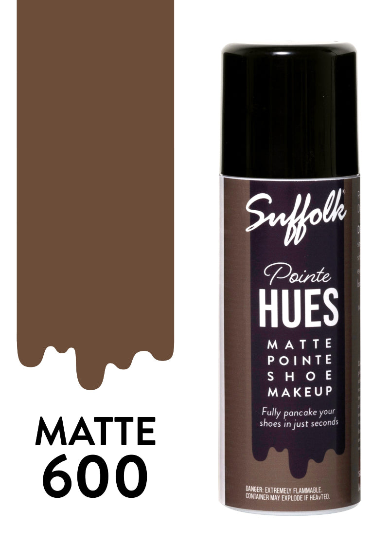 Suffolk 1598 Pointe Hues Matte Pointe Shoe Makeup Pancaking Spray in dark brown Matte 600