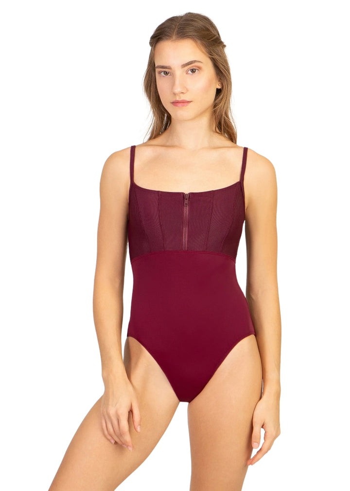 Contour Camisole Leotard (Burgundy)