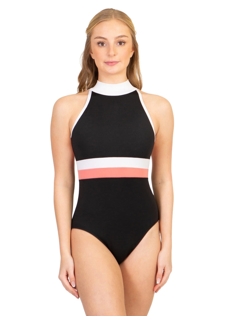 Ivy League High Neck Leotard (Black)