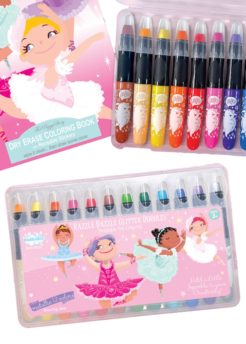 exterior packaging of twistable gel crayons and preview of crayon colors