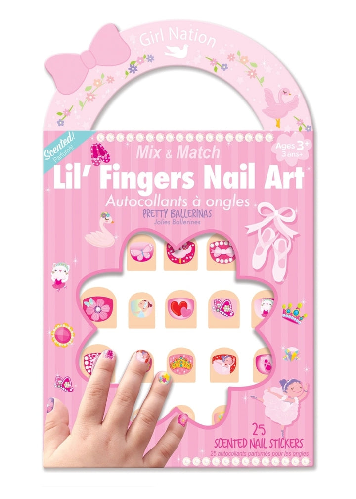 The Piggy Story J7224GS Ballet Bracelet and Nail Sticker Gift set with ballet-themed nail stickers of various sizes