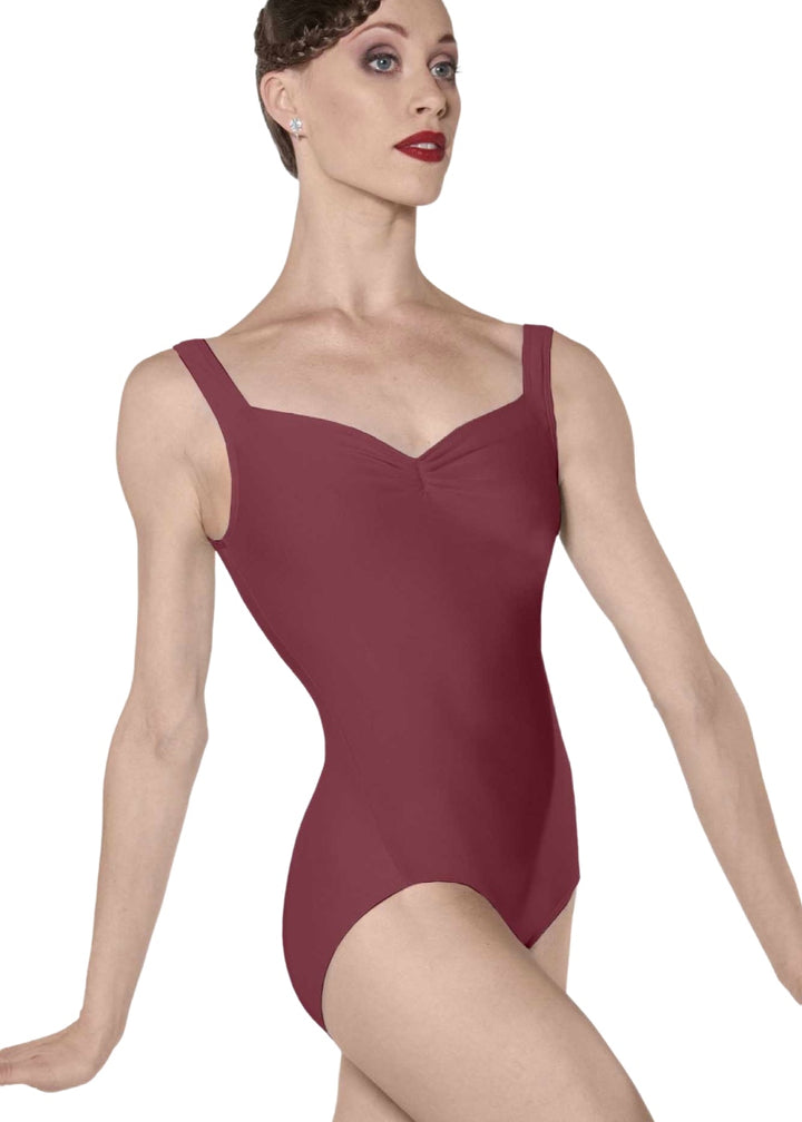 Faustine Pinch Front Tank Leotard (Burgundy)