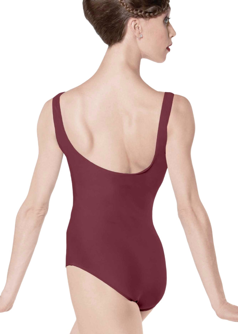 Faustine Pinch Front Tank Leotard (Burgundy)