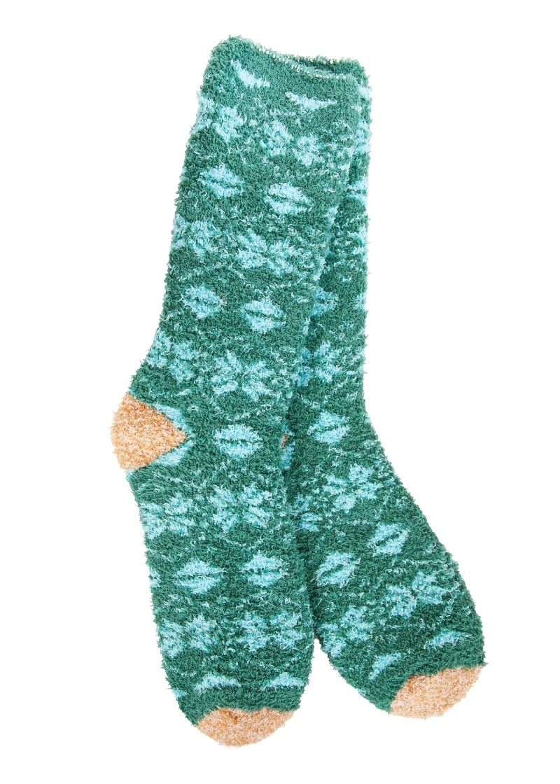 World's Softest WKPFIR Knit Pickin' Fireside Crew Socks in Woodland Fair Isle
