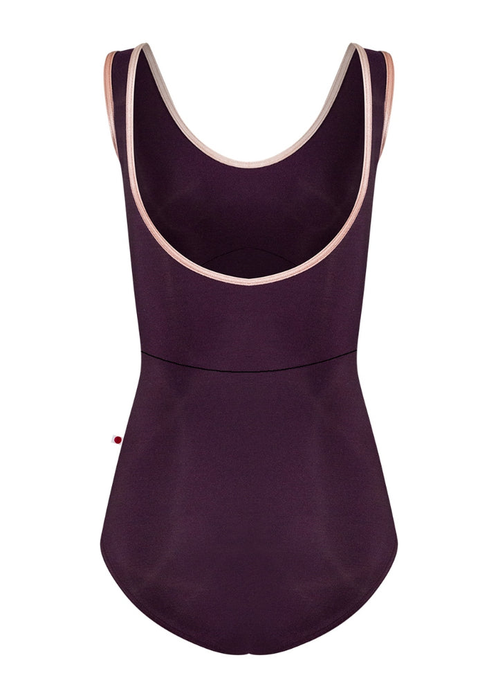 Anna Duo High-Cut Tank Leotard (Eggplant/Blush)