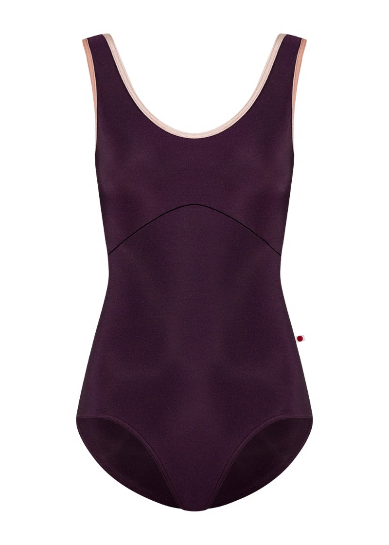 Anna Duo High-Cut Tank Leotard (Eggplant/Blush)