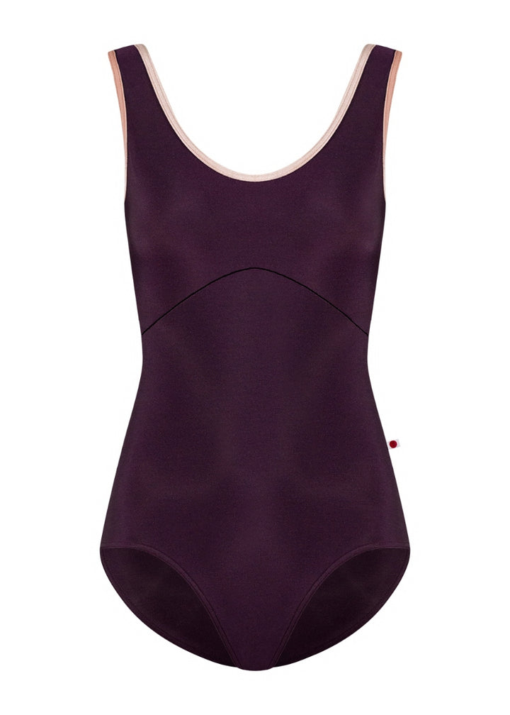 Anna Duo High-Cut Tank Leotard (Eggplant/Blush)