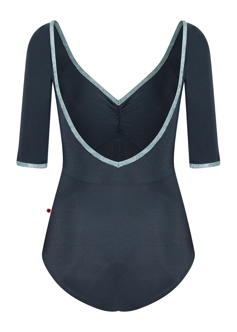 Elli High-Cut 1/2 Sleeve Leotard (Titanium/Ice)