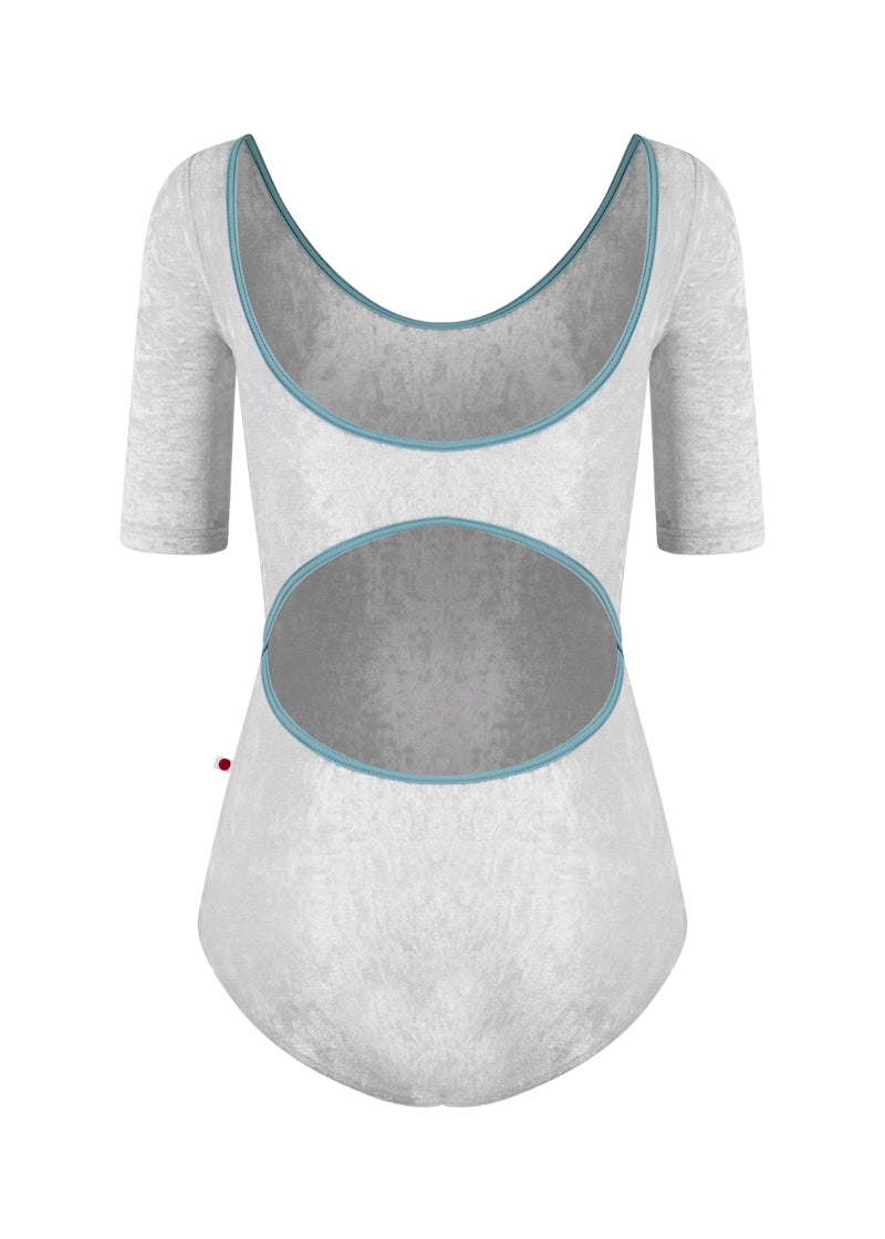 Veronique Half-Sleeve Leotard (Silver/Fog)