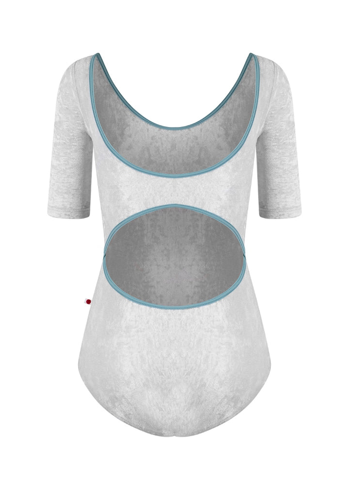 Veronique Half-Sleeve Leotard (Silver/Fog)