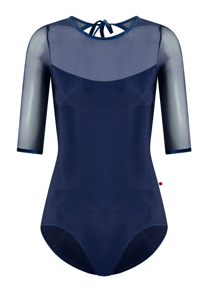 Olivia Mesh Half-Sleeve Leotard (Dark Blue/Pisces)