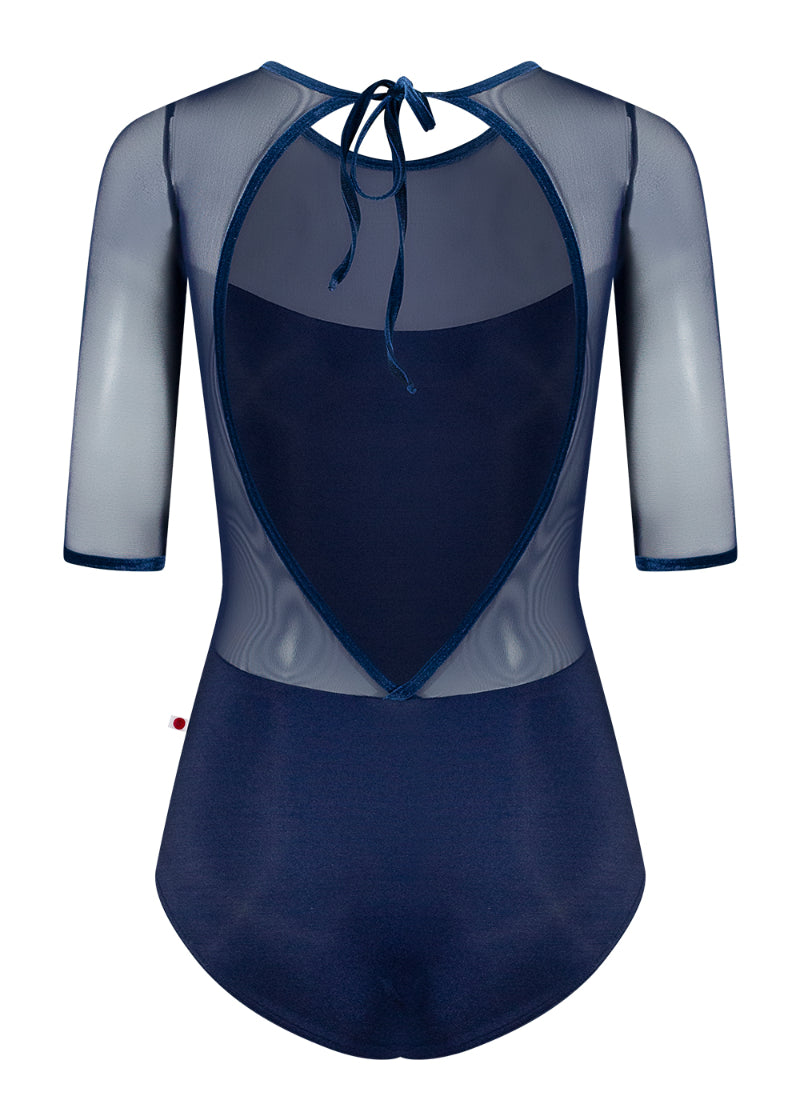 Olivia Mesh Half-Sleeve Leotard (Dark Blue/Pisces)