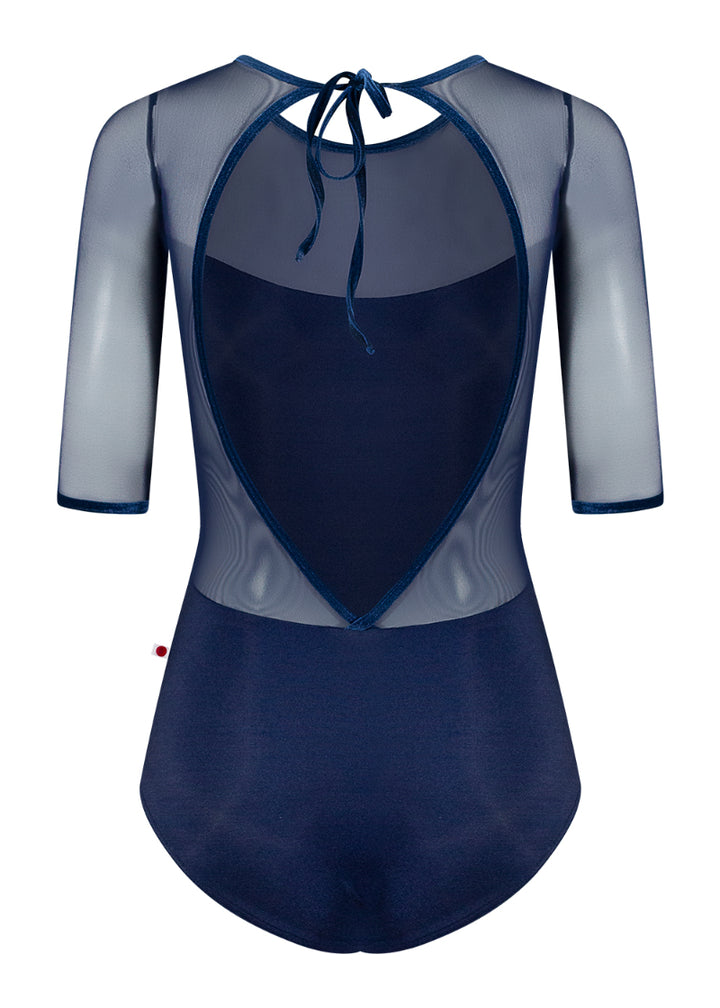 Olivia Mesh Half-Sleeve Leotard (Dark Blue/Pisces)