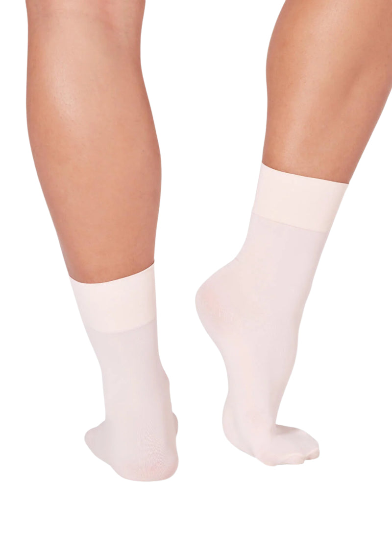 Capezio thin light pink dance socks.