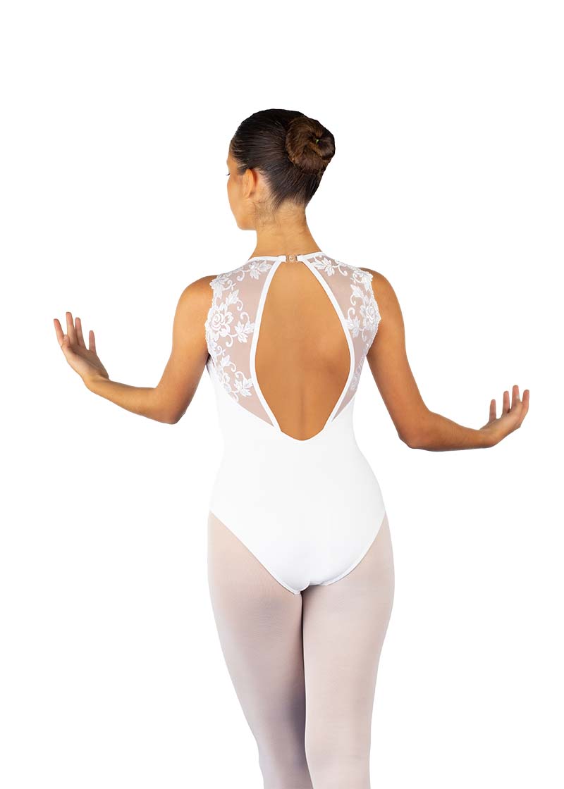 ON SALE Alba Lace Camisole Leotard (Blanc)