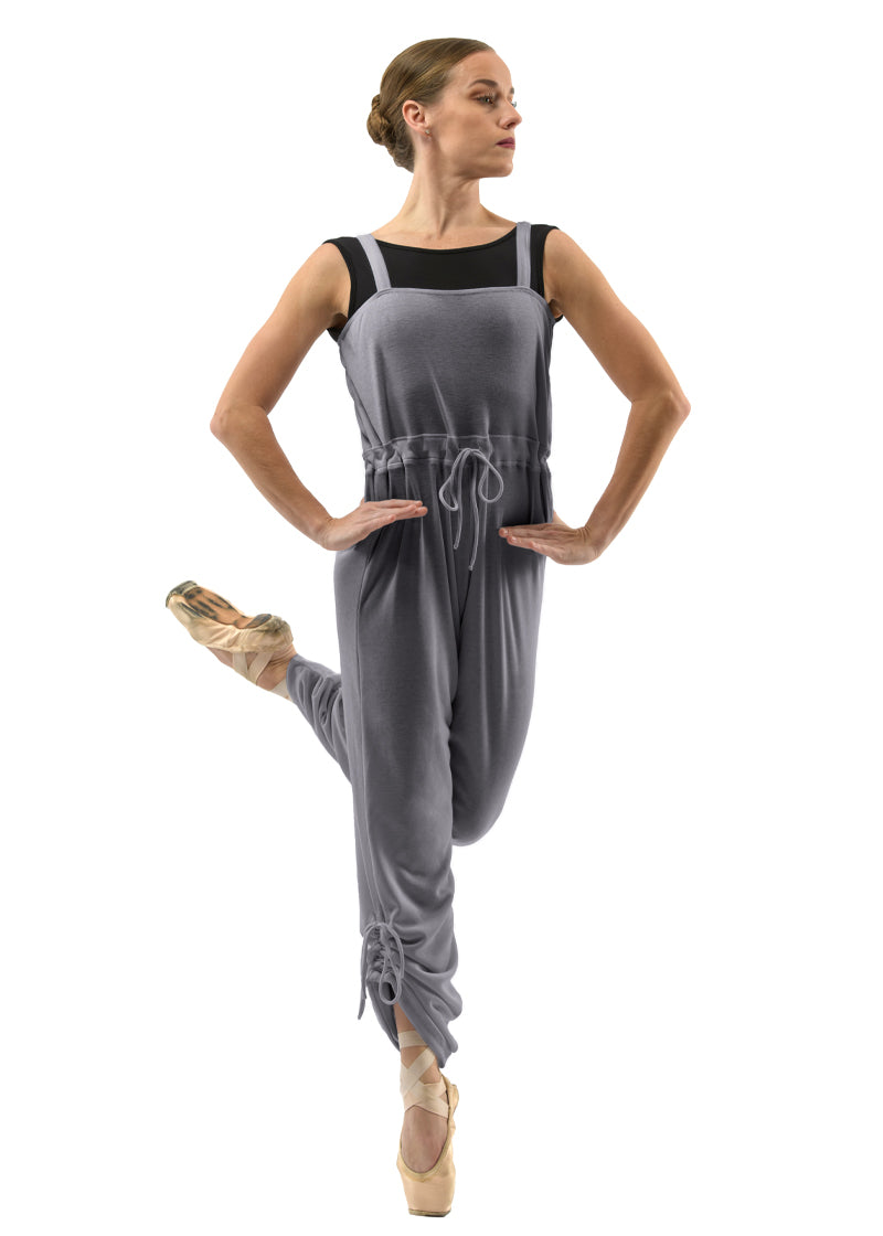 Andrea Warm-Up Full-Length Romper (Gris Melange)