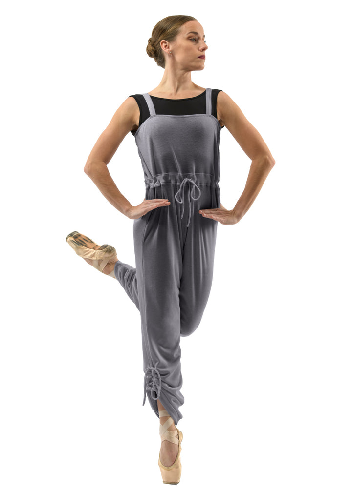Andrea Warm-Up Full-Length Romper (Gris Melange)