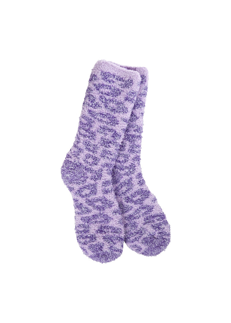Holiday Knit Pickin' Fireside Crew Socks (Purple Leopard)