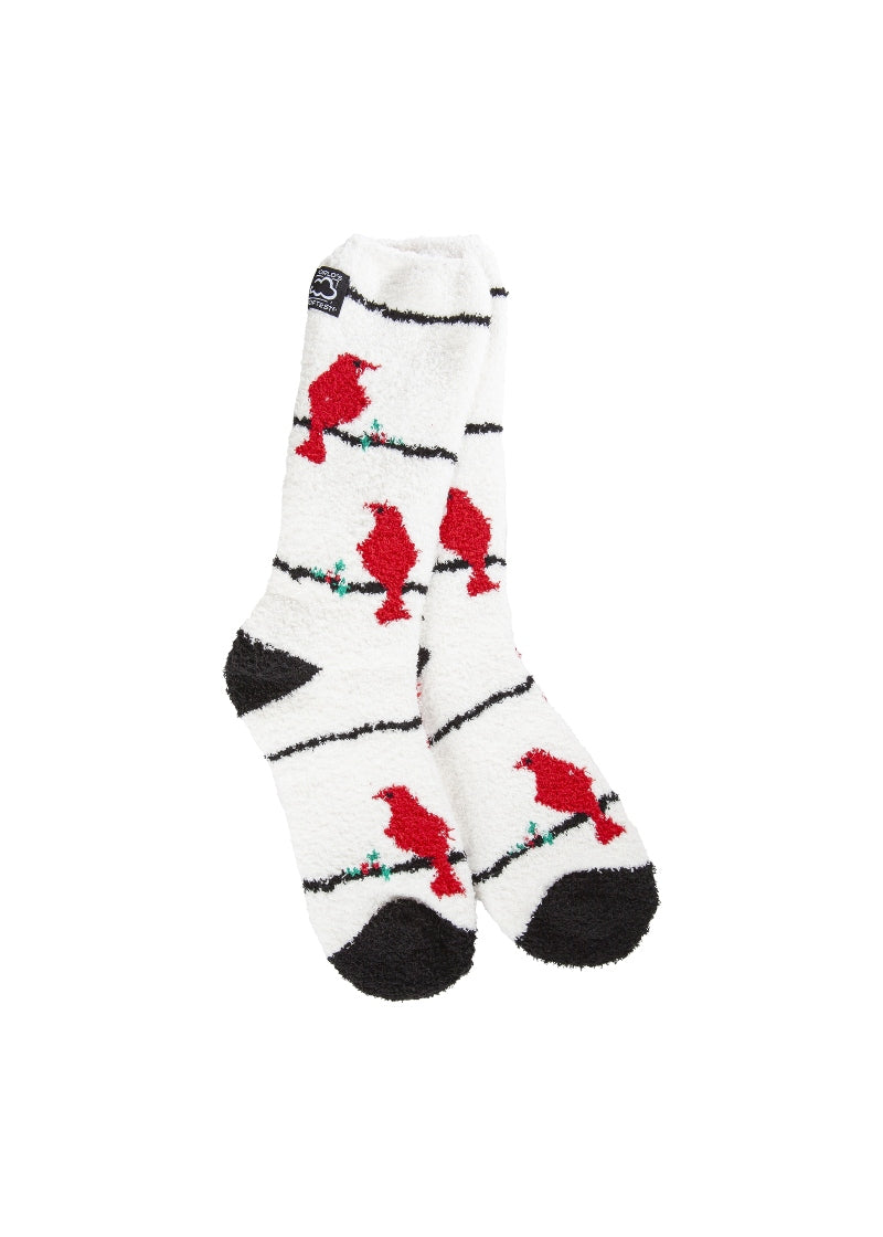 Holiday Cozy Crew Socks (Cardinal)