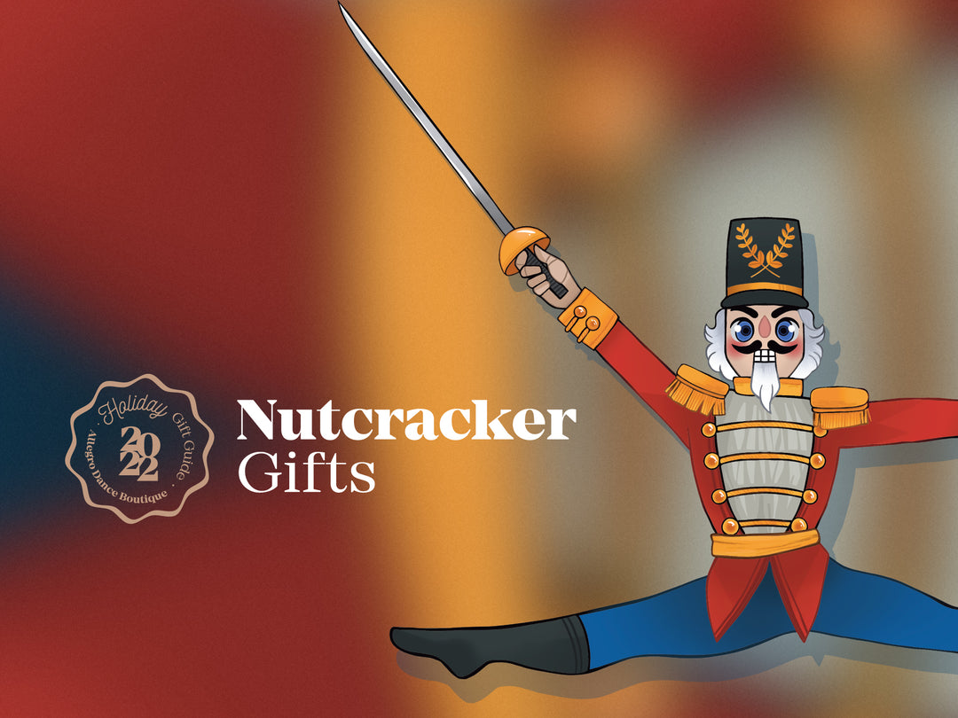 Leaping Nutcracker dancer promotes nutcracker themed gifts