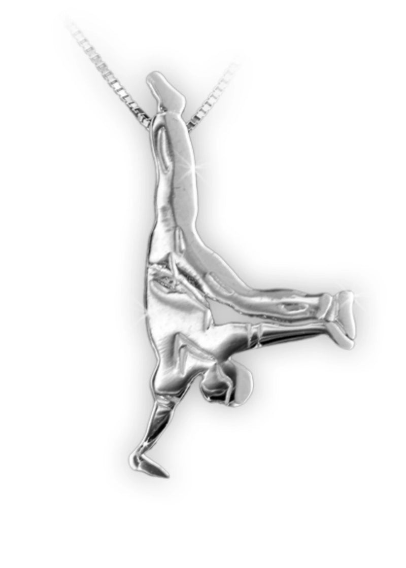 Hip Hop Dancer Necklace (Sterling Silver)