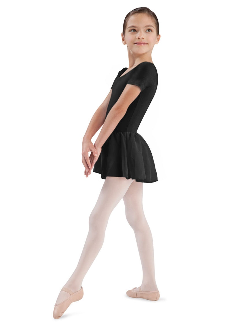 Short Sleeve Youth Leotard w/ Attached Skirt