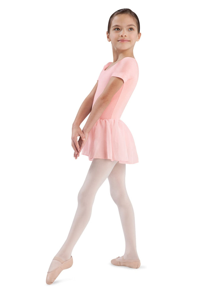 Short Sleeve Youth Leotard w/ Attached Skirt