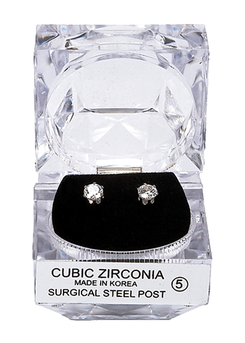 Small Cubic Zirconia Stud Earrings (3mm)