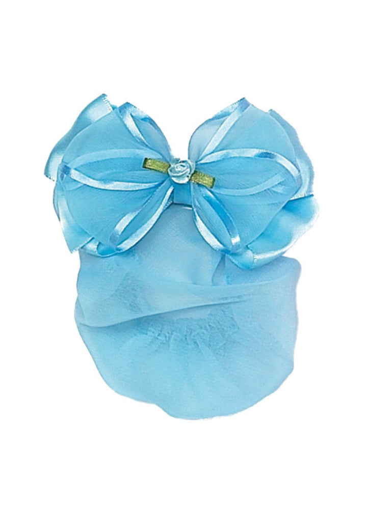 Sheer Satin Bow w/ Attached Bun Cover