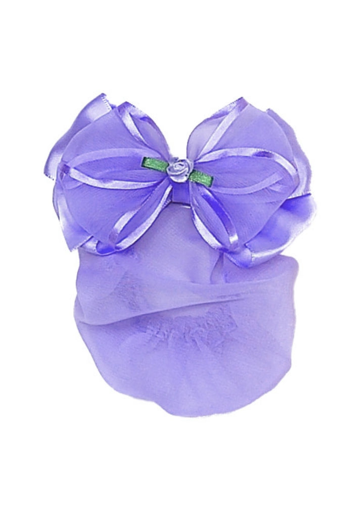 Sheer Satin Bow w/ Attached Bun Cover