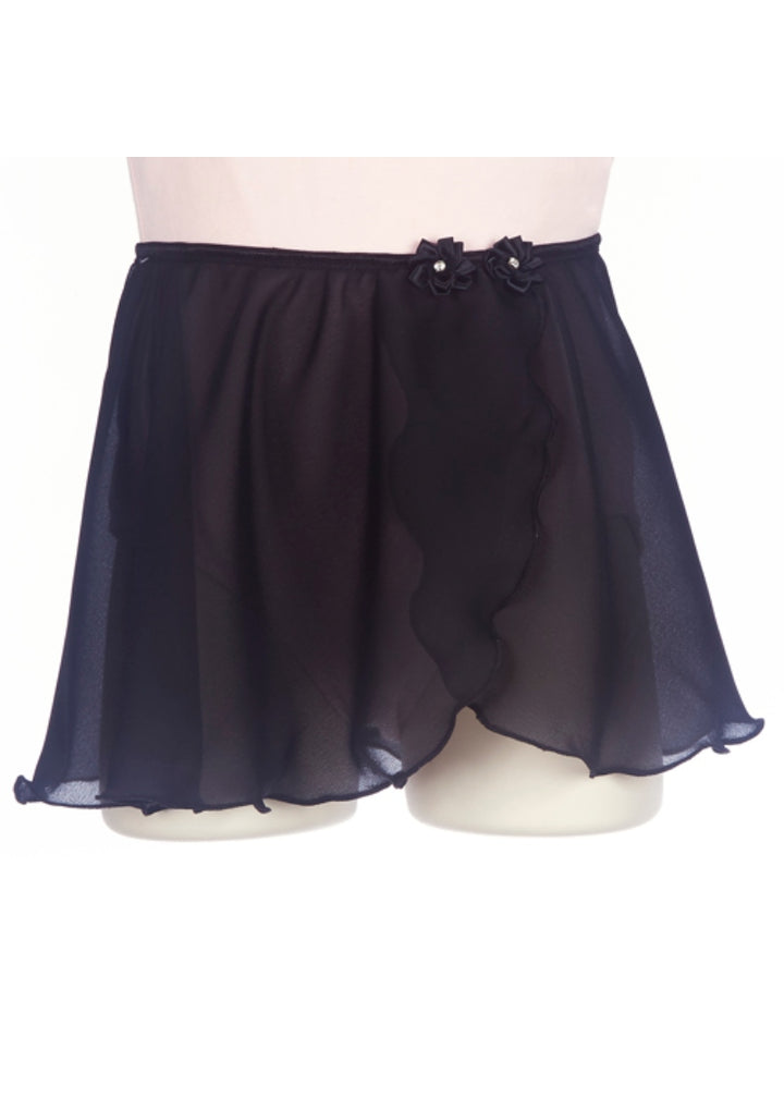 Rhinestone Flower Georgette Youth Pull-On Skirt