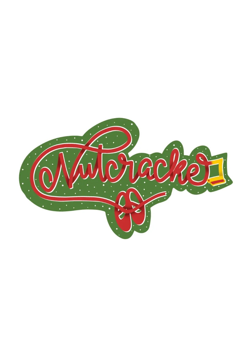 Nutcracker Holiday Cursive Sticker