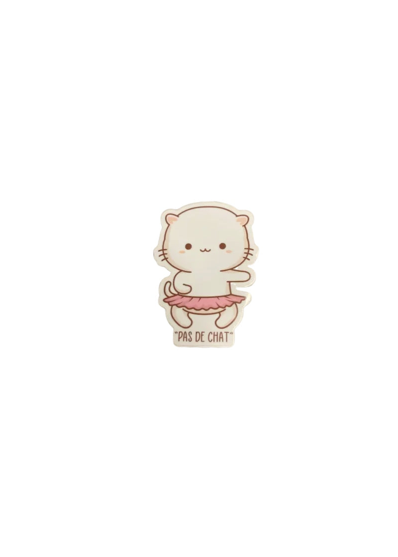 Ballet Cat Sticker White Kitty Ballerina Vinyl Sticker – Allegro Dance Boutique