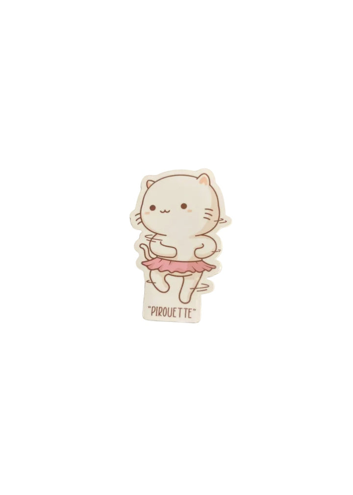 White Kitty Ballerina Sticker