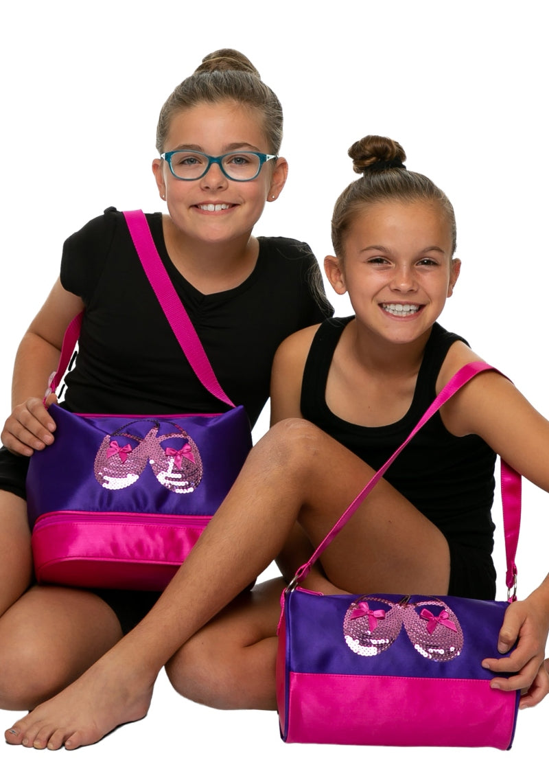 Satin & Sequins Dance Duffel Bag (Purple)